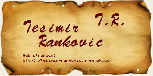 Tešimir Ranković vizit kartica